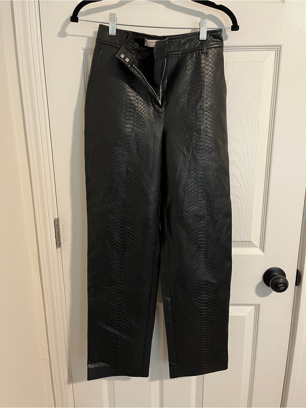babaton black snakeskin pants